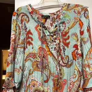 Melissa Paige shirt, multi color, size petite large.
